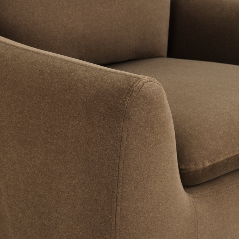 Elodie 42'' Upholstery Modern Armchair, Brown Polyester