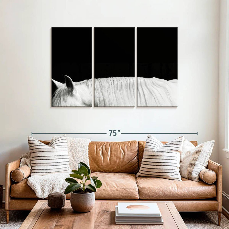 Brampt blanc sur noir II, H 36 po x l 57 po