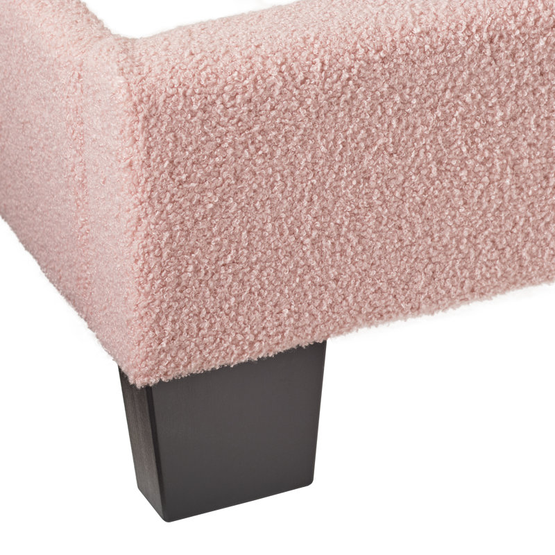 Lit tapissier Arlea, Double, Bouclé rose