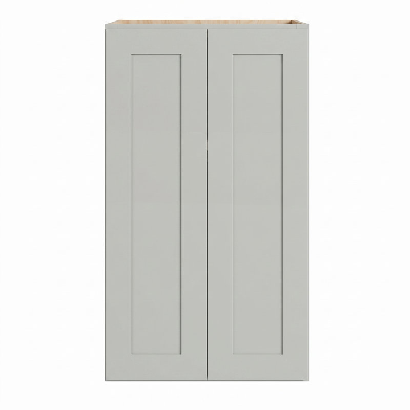 Armoire murale moderne de style Shaker, structure en bouleau massif, caisson en contreplaqué plaqué bouleau, fini mat doux à base d'eau, étagère réglable, plusieurs largeurs (9" à 39")