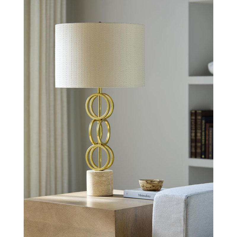 Parham Table Lamp, Beige, Gold/Beige