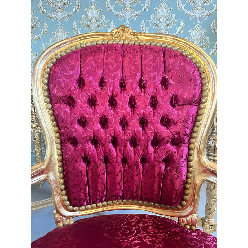 Upholstered Armchair, Red