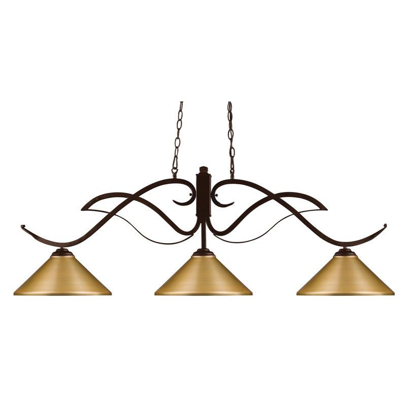 Billingham 3 - Light Bronze/Satin Gold Pool Table Lights Pendant