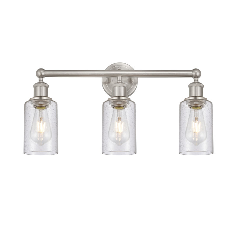Caldello 3 - Light Dimmable Vanity Light, Brushed Satin Nickel, Seedy