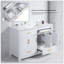 Meuble-lavabo polyvalent avec lavabo en céramique, armoire de rangement abondante - 4 portes à fermeture douce et 4 tiroirs-359590487