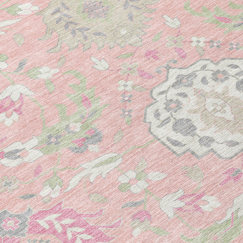 Tapis rond lavable intérieur ivoire et gris 8 pi