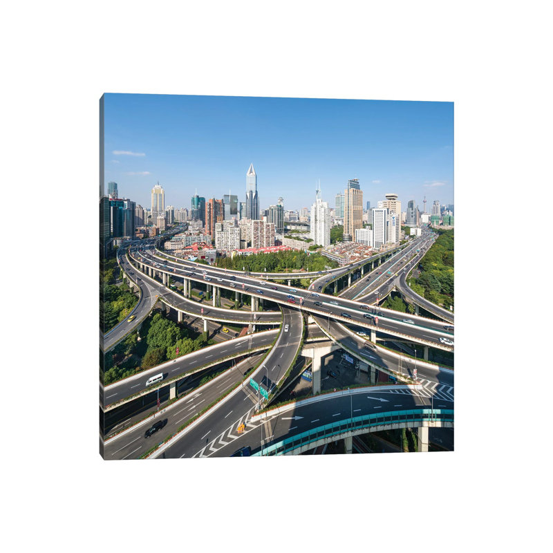 Intersection Road, Shanghai, China by Jan Becke - Wrapped Canvas Print, 93.98cm H x 93.98cm W x 1.91cm D