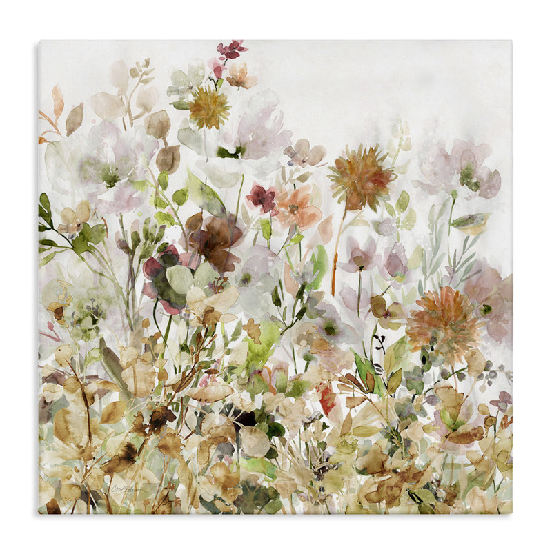 "Mixed Garden Florals", art mural sur toile par Carol Robinson, H 36 po x l 36 po