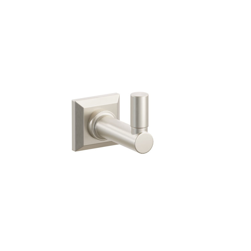 Emtek Select Single Hook w/ Chamfered Square Rosette, Round Stem & Smooth Tip, Satin Nickel