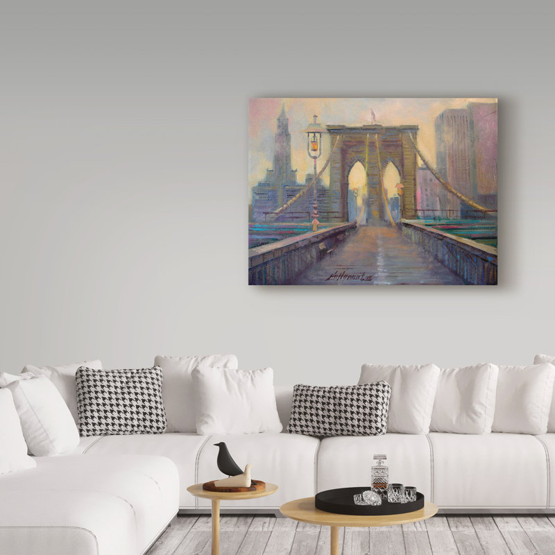 Galan «Brooklyn Bridge Stone», reproduction de peinture acrylique sur toile tendue, H 14 po x l 19 po x P 2 po