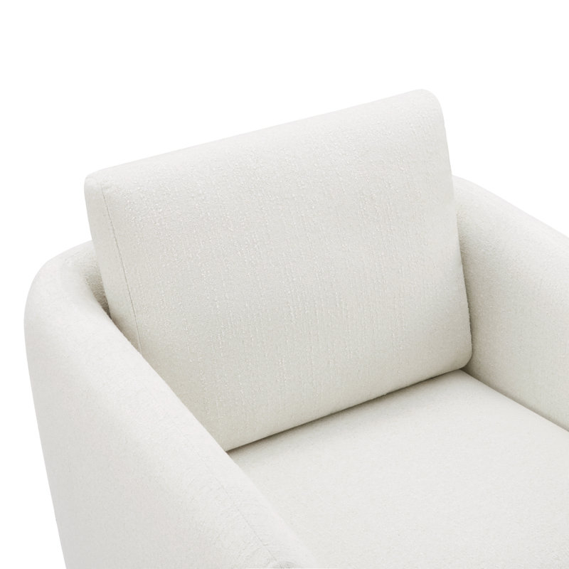 Fauteuil pivotant de 33 po de large Ramel, Chenille douce ivoire