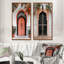 Ensemble de 2 pièces de décoration de porte marocaine rose Rhapsody rehaussée de blanc I-1408305780-1408305782