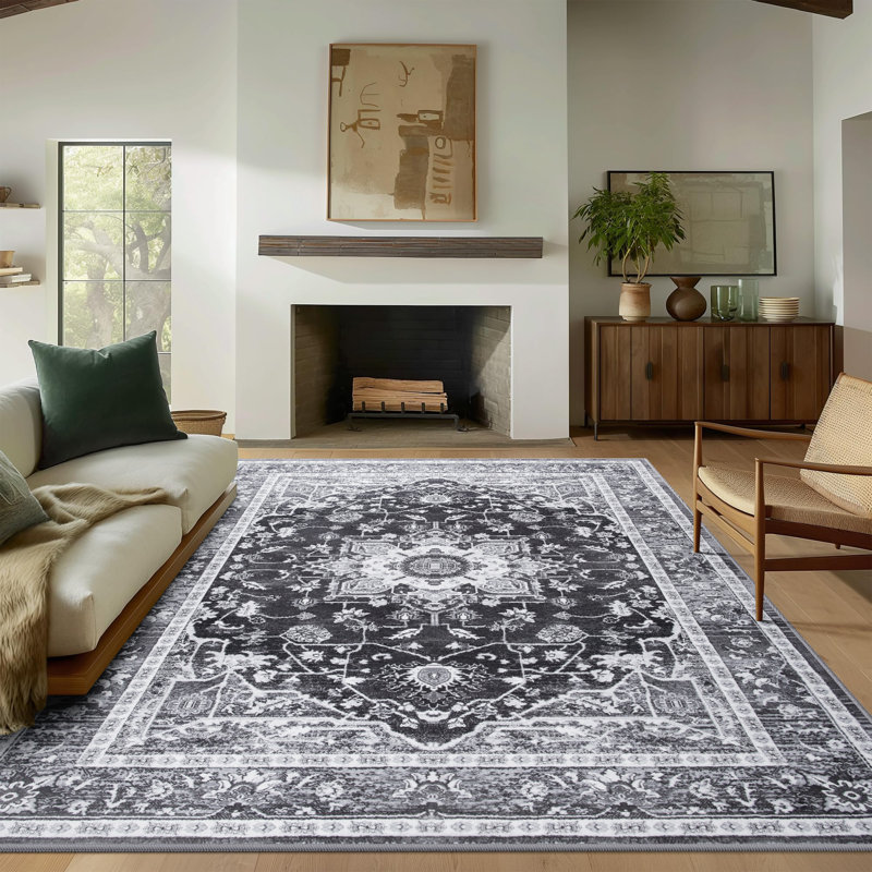 Wymond  Large Tranditional Rugs Living Room Rug Washable Bedroom Rug Non-Slip Colorful Vintage Accent Floor Carpet For Home Decor