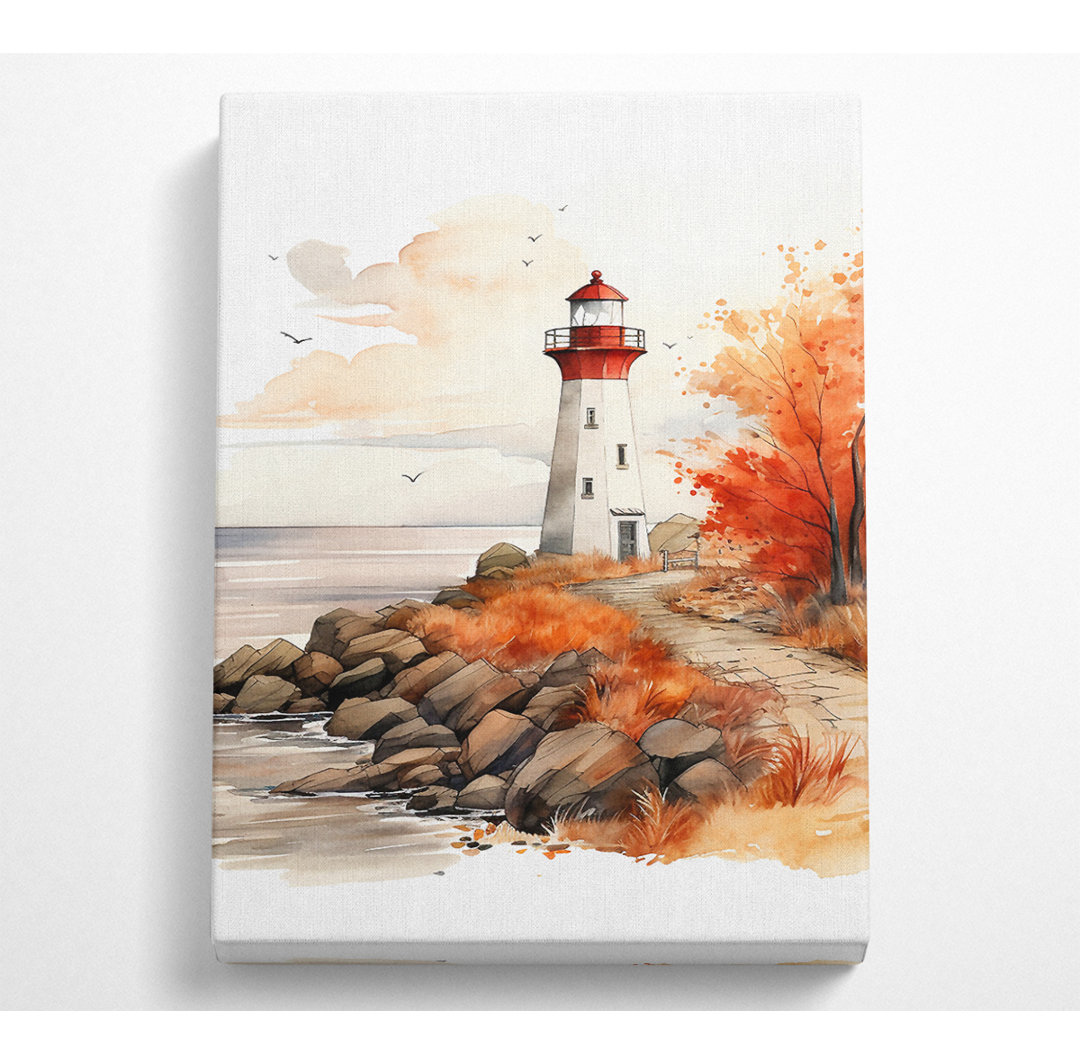 Lighthous Watercolour - Kunstdrucke auf Leinwand