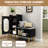 Storage Bench with Glass Doors and Shelves-1676394582