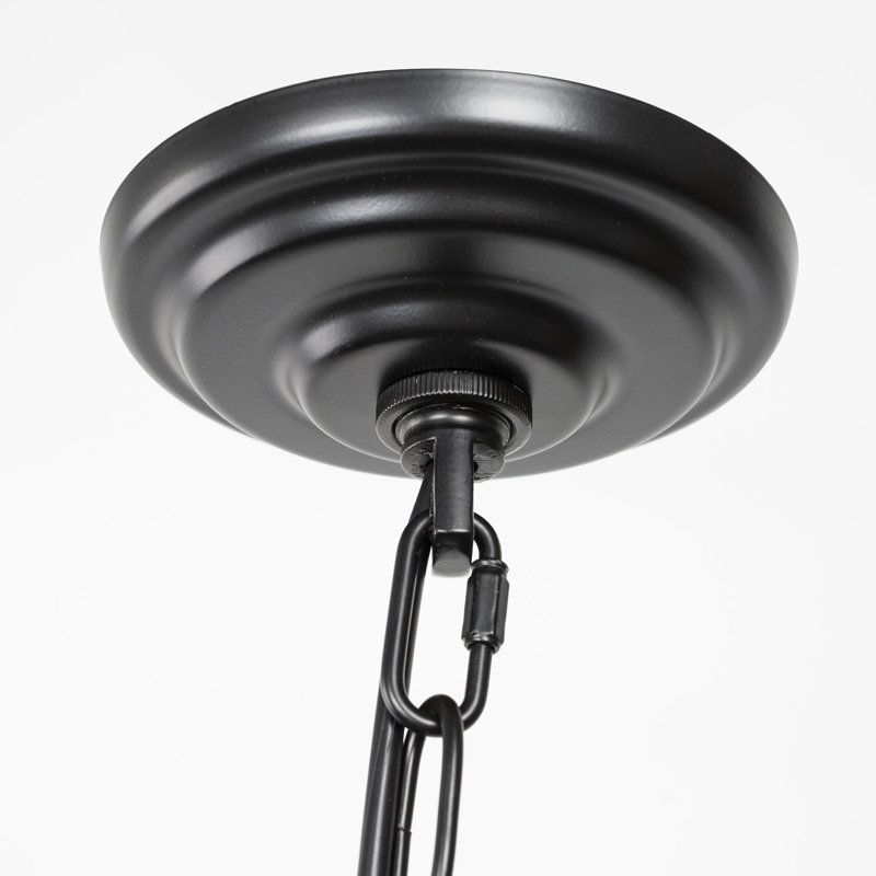 Lustre rétro noir mat à 4 lumières