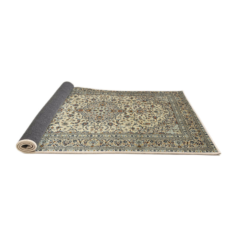 Tapis traditionnel ivoire / vert clair, Rond 8 pi