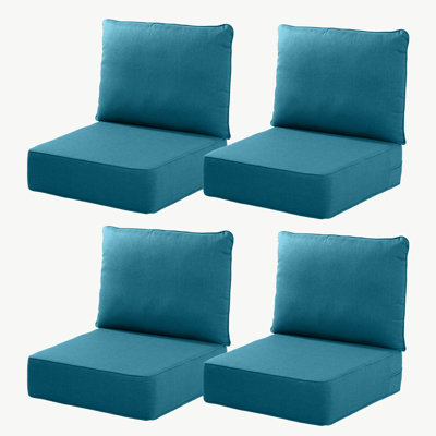 Ancolonia Outdoor 6" Thick Cushion Set - 24"W X 24"D Seat/Back Cushions For with Removable Cover,Replacement Patio Cushion Set for Chair,Sofa,Loveseat
