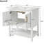 Meuble-lavabo de salle de bain avec lavabo en céramique et rangement polyvalent-454085979