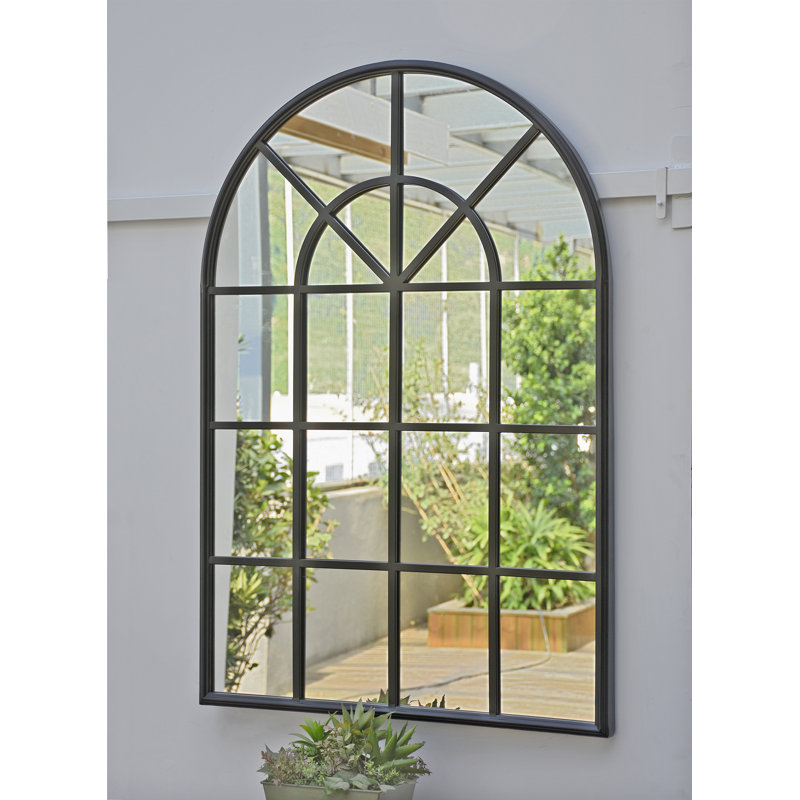 Miroir d'appoint mural en métal noir, Noir, H 41,5 po x l 28,125 po x P 1,375 po