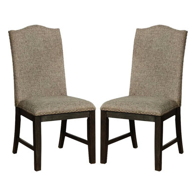 Warm Gray, , 2Pc Side Chairs, Transitional Style, Padded Seat, Nailhead Trim, Dining Area Gray Fabric, Frame, Room
