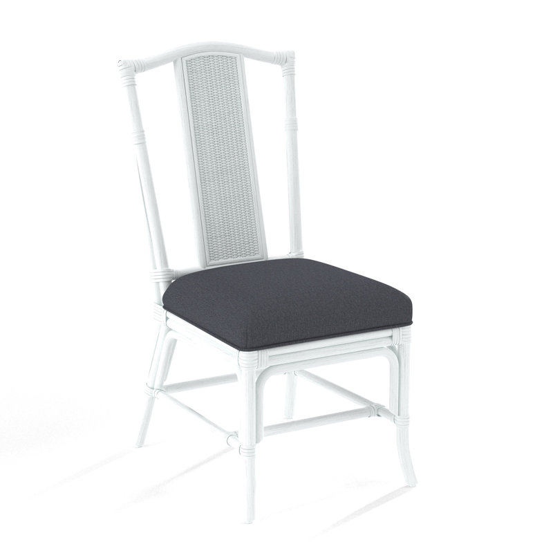 Drury Lane Slat Back Side Dining Chair, Frost White, White Performance Fabric; 0851-94