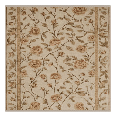  Tapis lavable champêtre rose