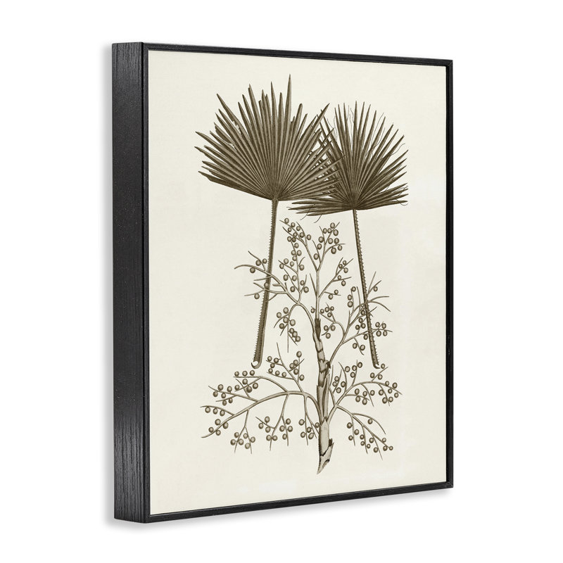 Giclée encadrée de feuilles de palmier et d'olivier, conception de Phillipa Katz, H 14 po x l 11 po
