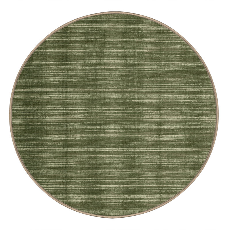 Tapis brun uni lavable à la machine, Rond 7 pi