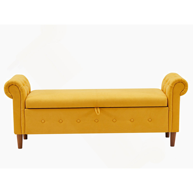 Multifunctional Storage Rectangular Sofa Stool, Yellow
