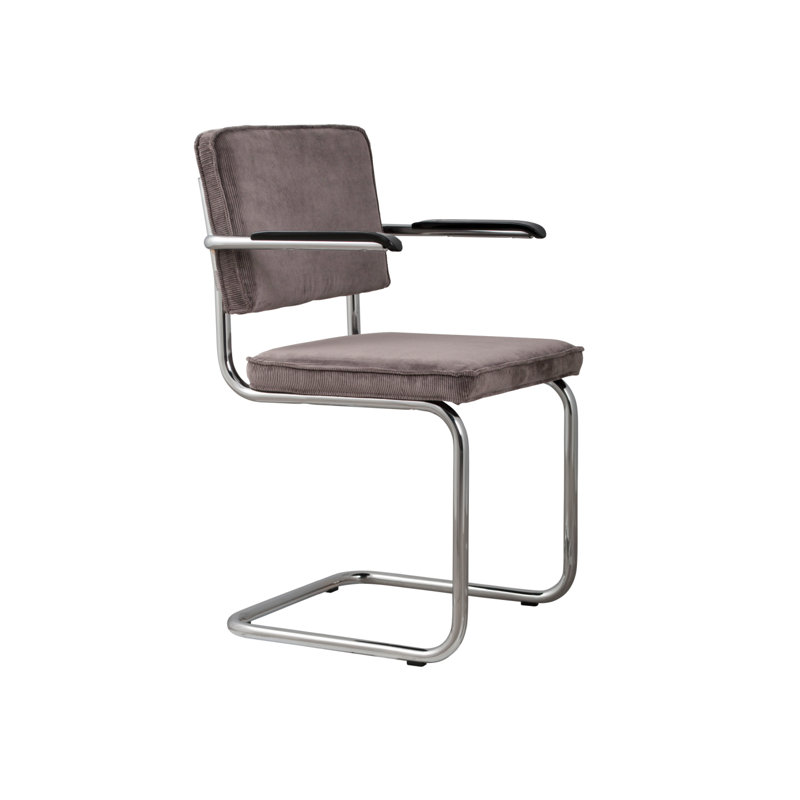 Chaise en porte-à-faux rembourrée Ridge, Gris