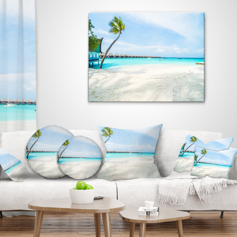 Housse de coussin rectangulaire et insert Tropical Maldives Island Seascape