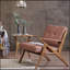Chaise longue capitonnée en polyester à 4 pieds-691745344
