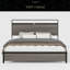Structure de lit plateforme en bois avec tête de lit à DEL avec rangement et 2 ports USB, aucun bruit, aucun matelas à ressorts requis et outils d'assemblage simples, grand rangement sous le lit-1792623944