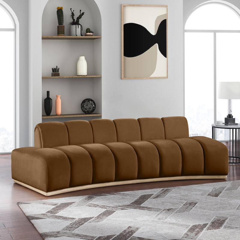 Jace Velvet Sofa, Saddle Velvet