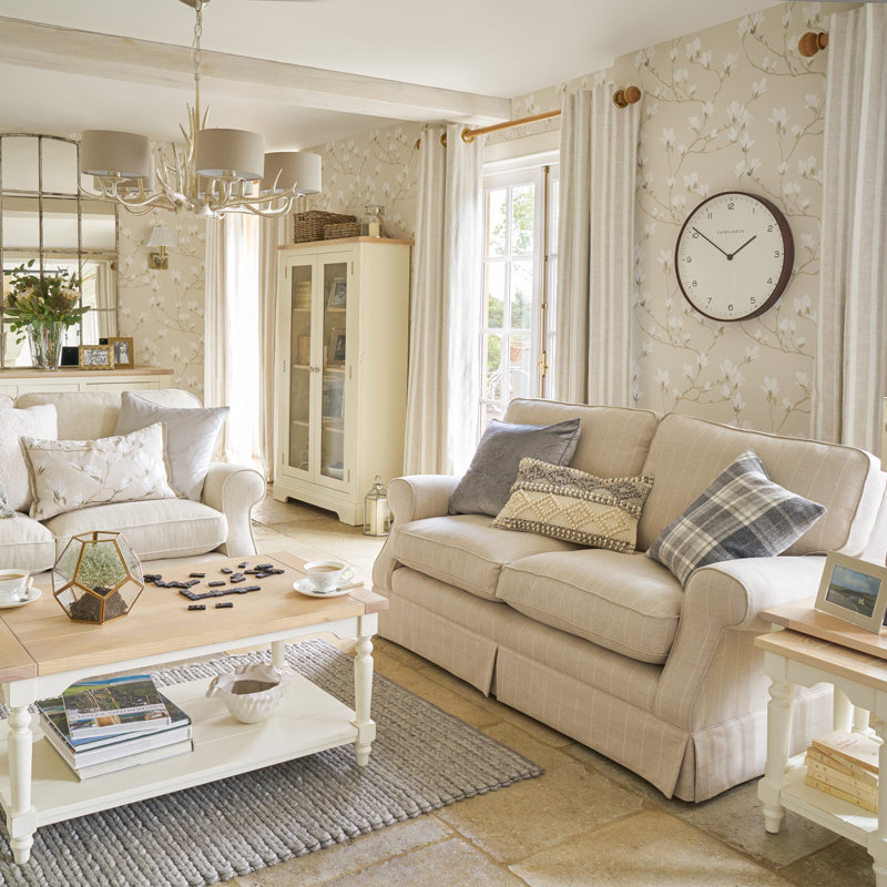Laura Ashley Magnolia Grove Wallpaper Roll, Natural