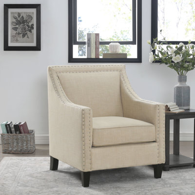 Hilga Erica Accent Armchair With Chrome Nailhead Trim