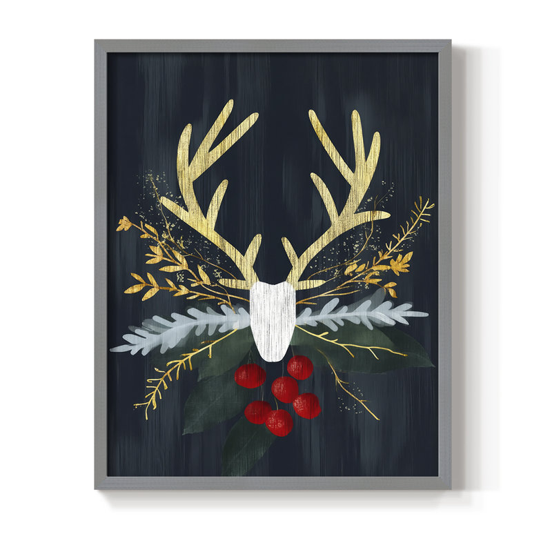 Reproduction encadrée - bois massif, H 11 po x l 9 po, Gris