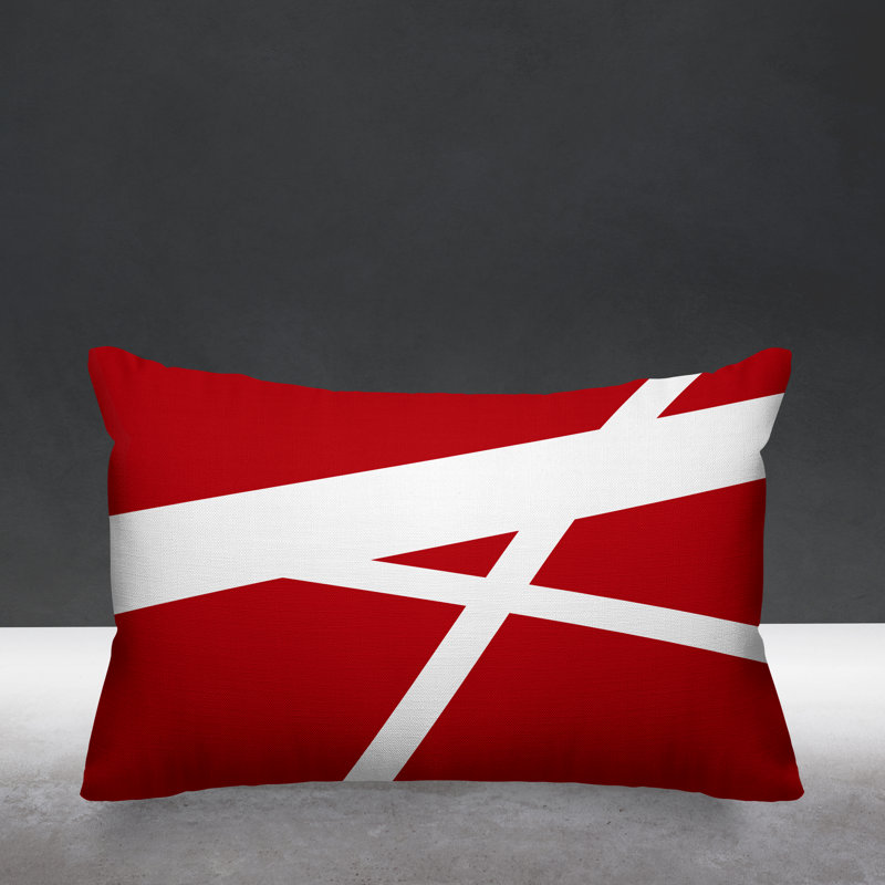 Seward Geometric Diamond Indoor/Outdoor Throw Pillow, Red