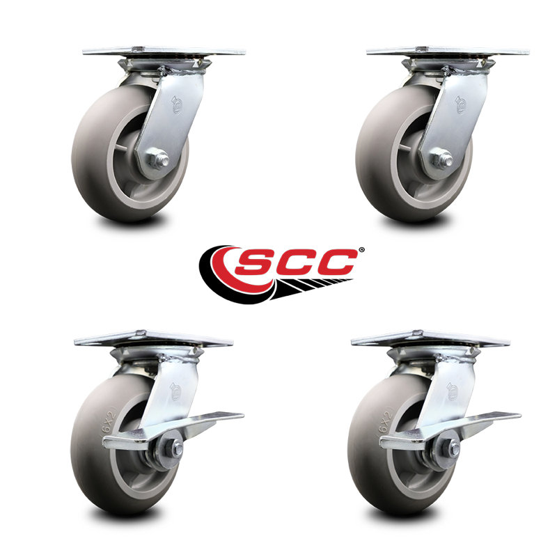 4-Piece Thermoplastic Rubber Caster Set