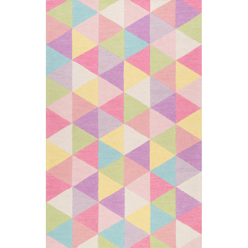 Doughton Rectangle Geometric Wool Rug, Rectangle 5' x 8'