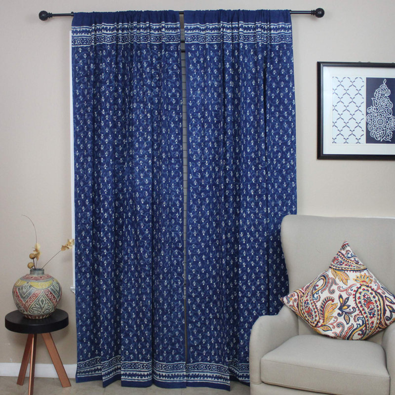 Rideau en coton à motif géométrique
