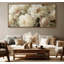 Art mural encadré sur toile - Arrangement floral élégant pivoine ivoire avec des tons neutres doux - 16 po x 24 po, 24 po x 36 po-1437513309-1437513297