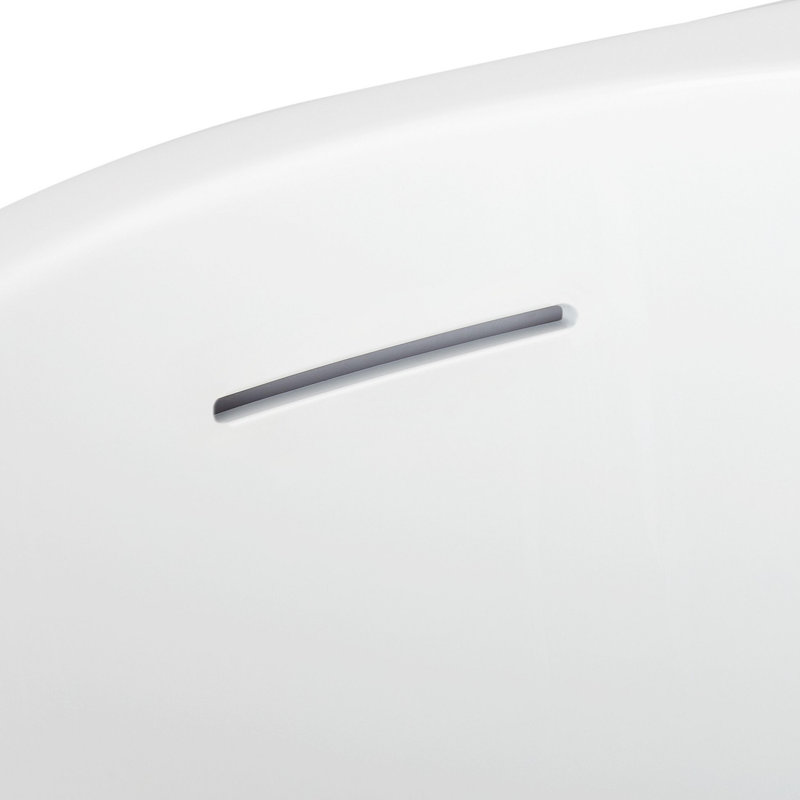 Dellway 66" Free Standing Acrylic Soaking Tub with Right Drain, Drain Assembly, and Overflow, Right