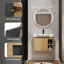 Meuble-lavabo suspendu avec lavabo en céramique blanche et porte à fermeture en douceur-475744752