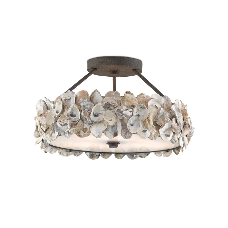 Oyster Shell 3 - Light Semi Flush Mount