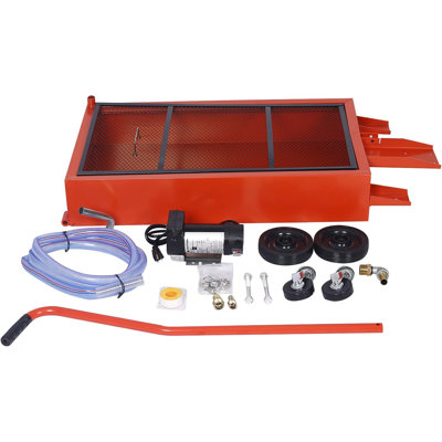 Bac de vidange d'huile à profil bas de 17 gallons avec pompe à haut débit 110V, réservoir de vidange d'huile mobile robuste avec poignée pliante, roues verrouillables et filtre pour camion, vidange d'huile VUS