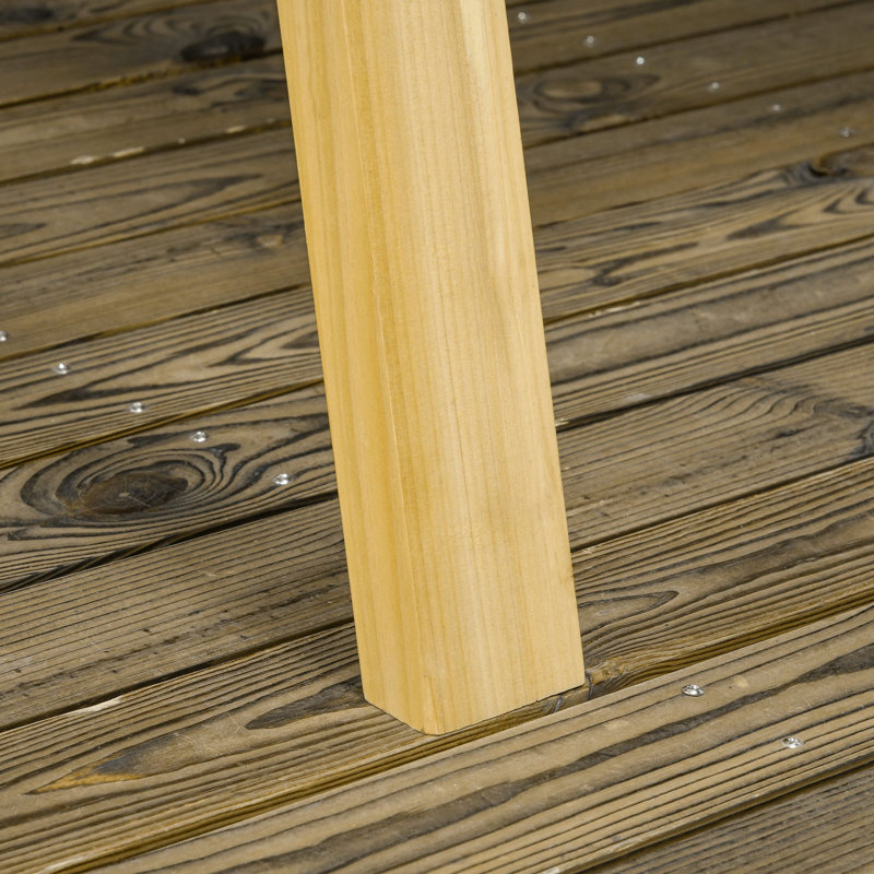 Balancelle avec support Leium, Bois naturel