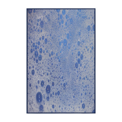 Tapis décoratif à pois bleu