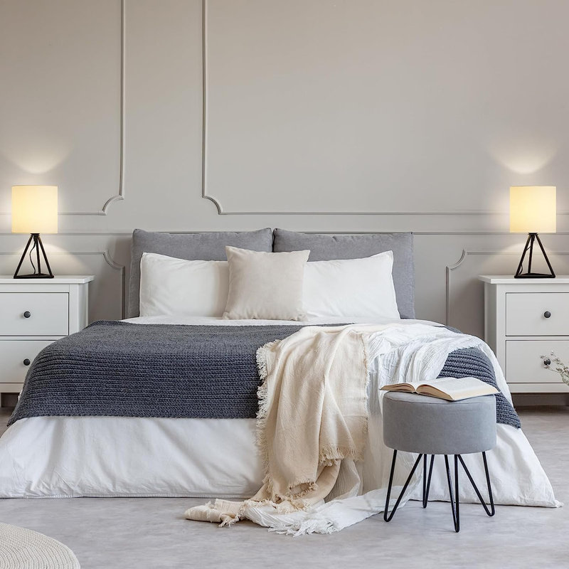 Lampe trépied en métal, Blanc